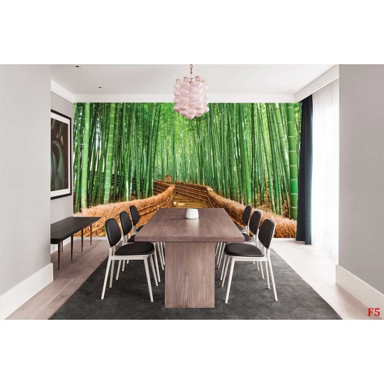 Wall murals Bamboo forest with bridge
