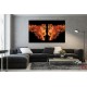 Wallpapers mural a tiger couple with flames in 2 colors
