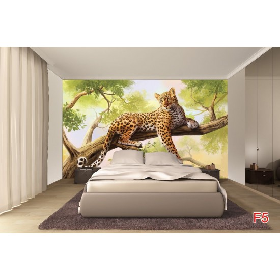 Wall murals leopard on a tree model 2