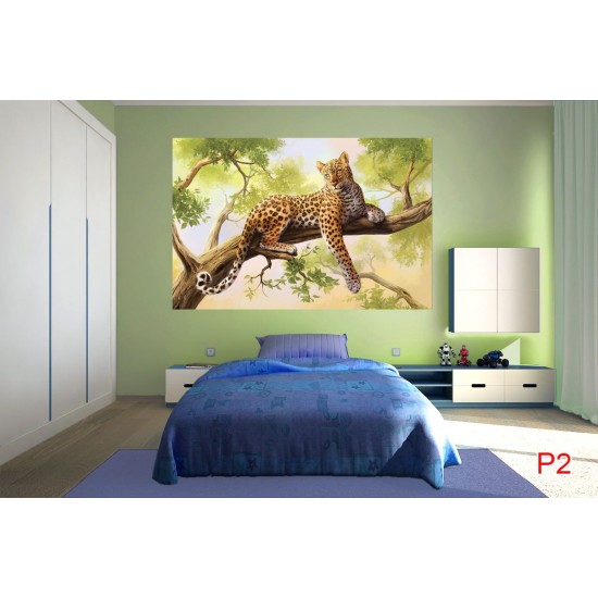 Wall murals leopard on a tree model 2