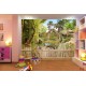 Photo mural zoo park with lions and giraffes Photo mural zoo park with lions and giraffes