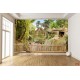Photo mural zoo park with lions and giraffes Photo mural zoo park with lions and giraffes