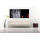 Wallpapers mural black tiger with flames