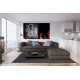 Wallpapers mural black tiger with flames