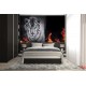 Wallpapers mural black tiger with flames