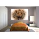 Wall mural leopard in orange lights effect