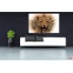 Wall mural leopard in orange lights effect