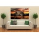 Wallpapers mural leopard in orange sunset Wallpapers mural leopard in orange sunset