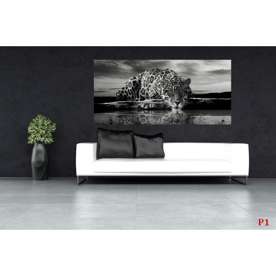 Wallpapers mural leopard in grey sunset Wallpapers mural leopard in grey sunset