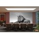 Wallpapers mural big lion on grey background