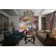 Wallpapers mural tiger's head painted in 3 colours Wallpapers mural tiger's head painted in 3 colours