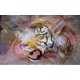Wallpapers mural tiger's head painted in 3 colours Wallpapers mural tiger's head painted in 3 colours