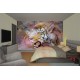 Wallpapers mural tiger's head painted in 3 colours Wallpapers mural tiger's head painted in 3 colours