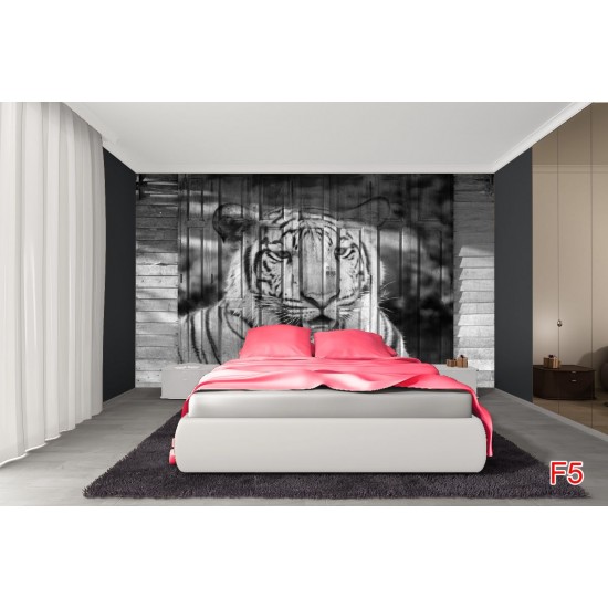 Wallpapers mural tiger's head painted on a door Wallpapers mural tiger's head painted on a door
