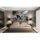 Wallpapers mural head of an angry tiger in 2 colors Wallpapers mural head of an angry tiger in 2 colors