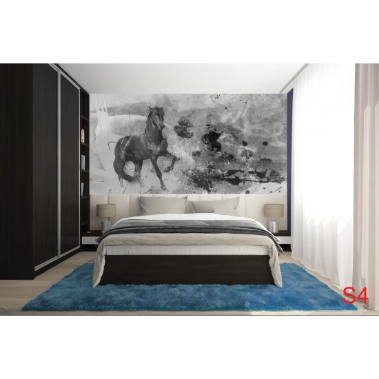 Wallpapers mural art wall with black horse 