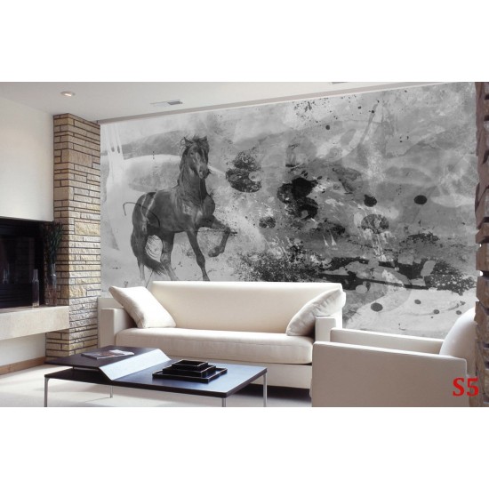 Wallpapers mural art wall with black horse 