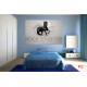 Wall mural black horse in the broken brick wall Wall mural black horse in the broken brick wall