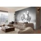 Wall mural Trio gray horses galloping in water