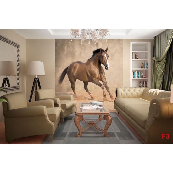 Wallpapers galloping horse with beige coating Wallpapers galloping horse with beige coating