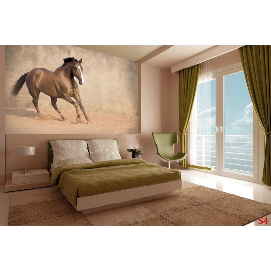 Wallpapers galloping horse with beige coating Wallpapers galloping horse with beige coating