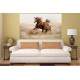 Wall mural brown horse with a little horsey Wall mural brown horse with a little horsey