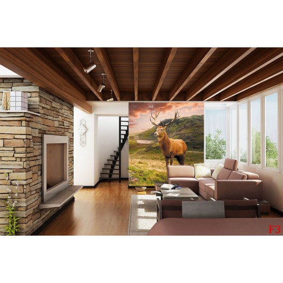 Wallpapers mountain view with a beautiful deer Wallpapers mountain view with a beautiful deer