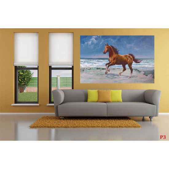 Wallpapers mural painted horse on a sea shore picture 