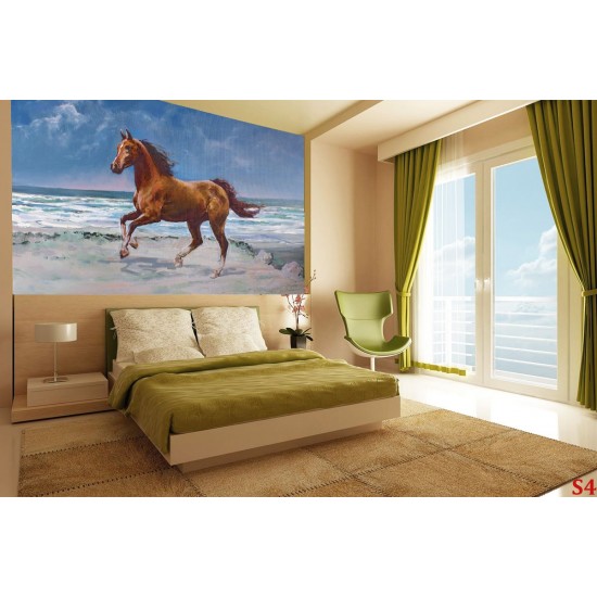 Wallpapers mural painted horse on a sea shore picture 