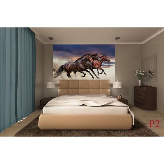 Wallpapers mural three galloping horses