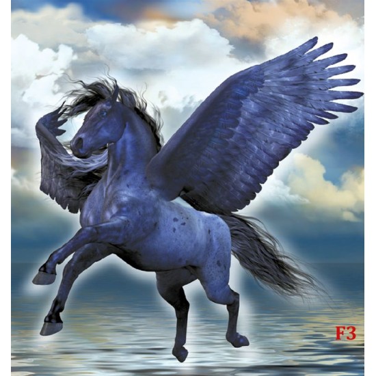 Wall mural fantastic horse Pegasus blue