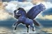 Wall mural fantastic horse Pegasus blue