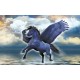 Wall mural fantastic horse Pegasus blue