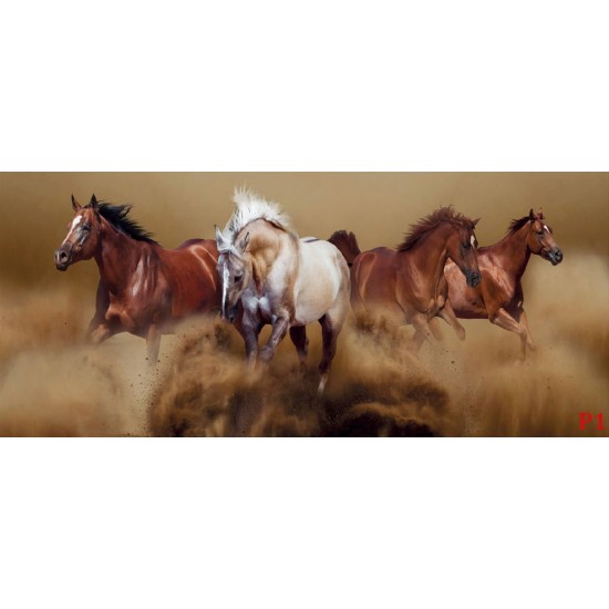Wall mural beautiful horses in gallop in 2 colors Wall mural beautiful horses in gallop in 2 colors