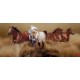 Wall mural beautiful horses in gallop in 2 colors Wall mural beautiful horses in gallop in 2 colors