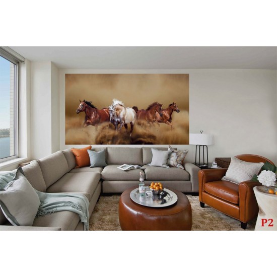 Wall mural beautiful horses in gallop in 2 colors Wall mural beautiful horses in gallop in 2 colors