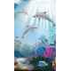 Wallpapers mural sea bottom with dolphins 