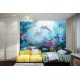Wallpapers mural sea bottom with dolphins 