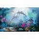 Wallpapers mural sea bottom with dolphins 