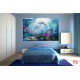 Wallpapers mural sea bottom with dolphins 