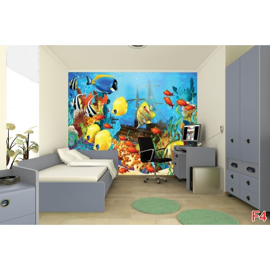 Wallpapers mural beautiful underwater seabed 3d effect