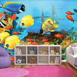 Wallpapers mural beautiful underwater seabed 3d effect Wallpapers mural beautiful underwater seabed 3d effect