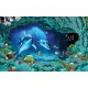 Wallpapers mural 3D visualization sea bottom with dolphins in 2 colors Wallpapers mural 3D visualization sea bottom with dolphins in 2 colors