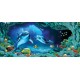Wallpapers mural 3D visualization sea bottom with dolphins in 2 colors Wallpapers mural 3D visualization sea bottom with dolphins in 2 colors