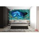 Wallpapers mural 3D visualization sea bottom with dolphins in 2 colors Wallpapers mural 3D visualization sea bottom with dolphins in 2 colors