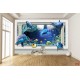 Wallpapers mural 3d view with dolphins and columns