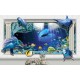 Wallpapers mural 3d view with dolphins and columns