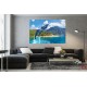 Photo mural jumping dolphins amid mountain views Photo mural jumping dolphins amid mountain views
