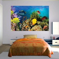 Wall mural water bottom fish