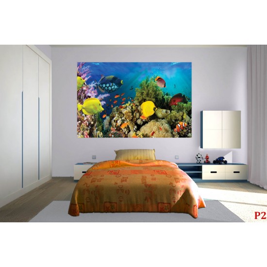 Wall mural water bottom fish